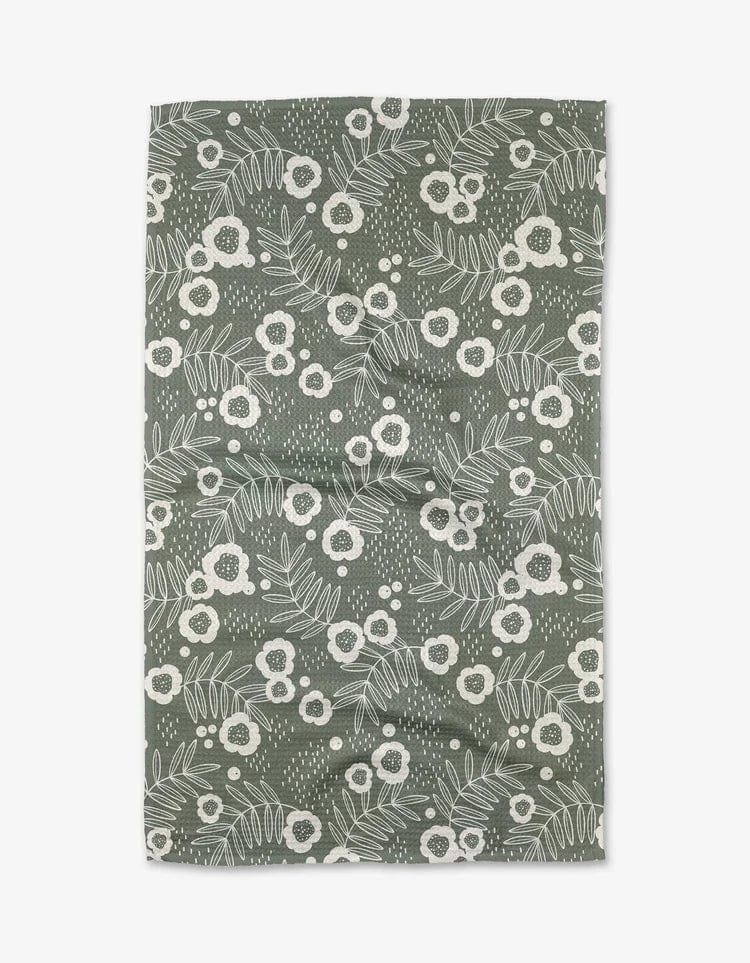 Geometry Tea Towel Savannah Green Kitchen Tea Towel