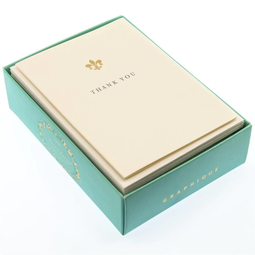Graphique de France Boxed Card Set Fleur de Lis La Petite Presse Folded Thank You Notes