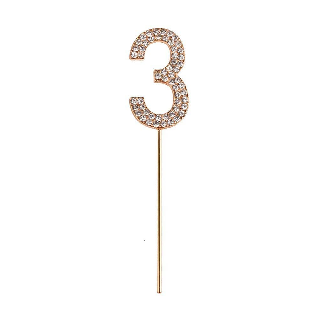 Great Pretenders Party Supplies 3 Rhinestone Cake Topper Numbers