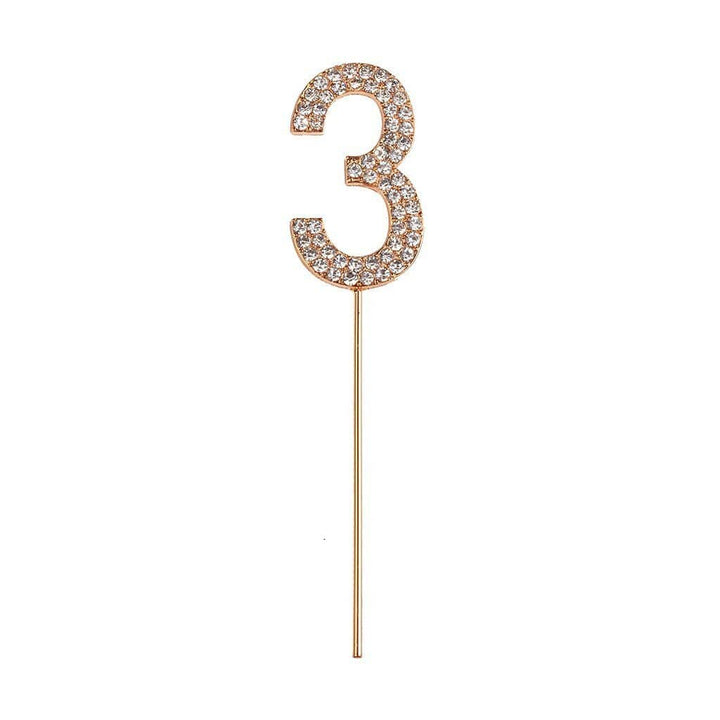 Great Pretenders Party Supplies 3 Rhinestone Cake Topper Numbers
