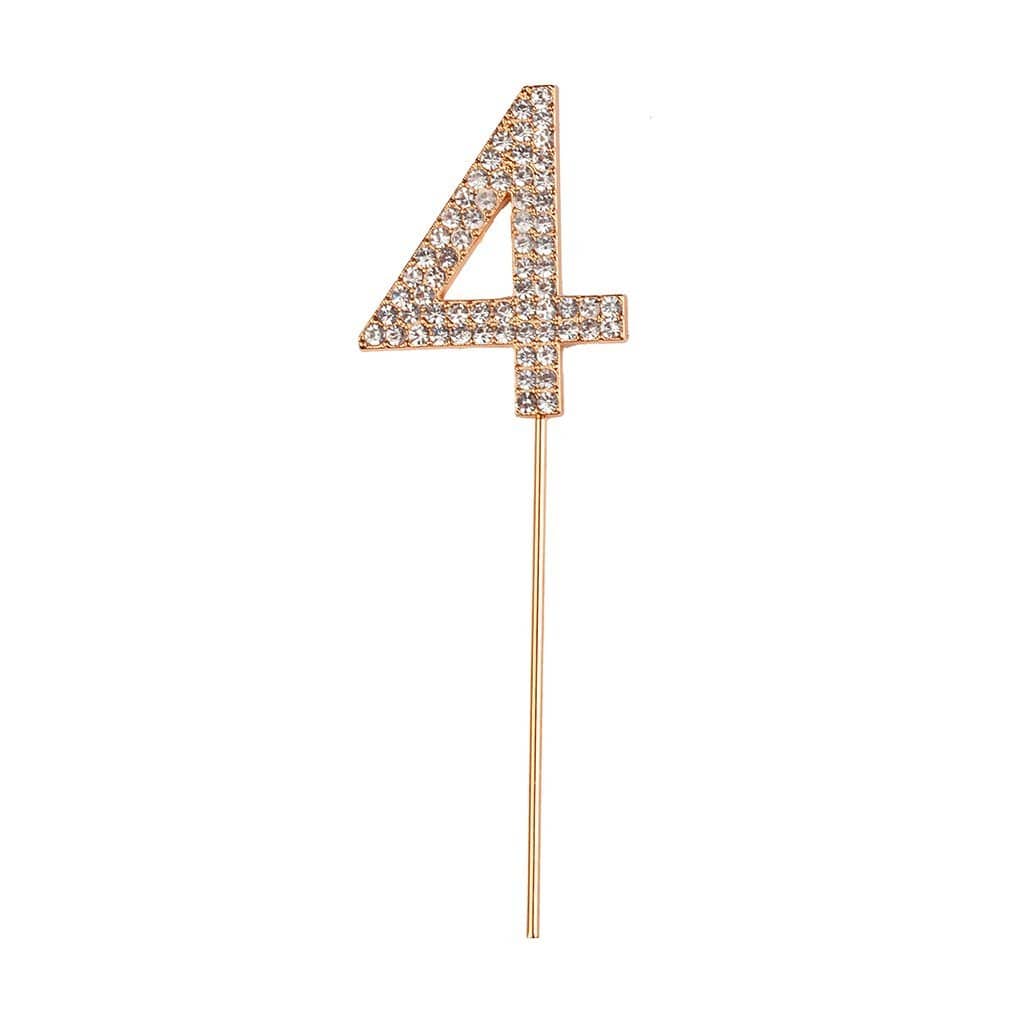 Great Pretenders Party Supplies 4 Rhinestone Cake Topper Numbers