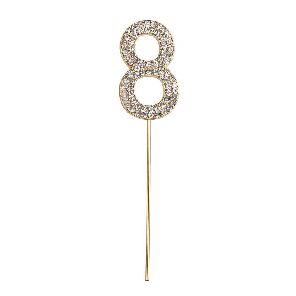 Great Pretenders Party Supplies 8 Rhinestone Cake Topper Numbers