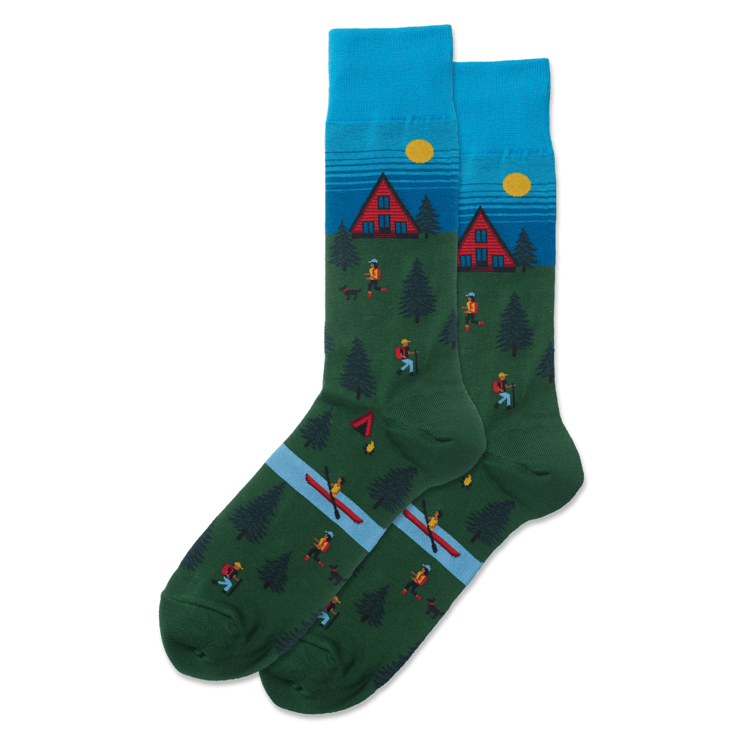 Hotsox Socks Men's Cabin Scene Crew Socks