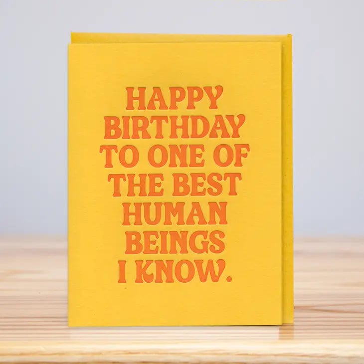Huckleberry Letterpress Card Best Human Beings Birthday Card