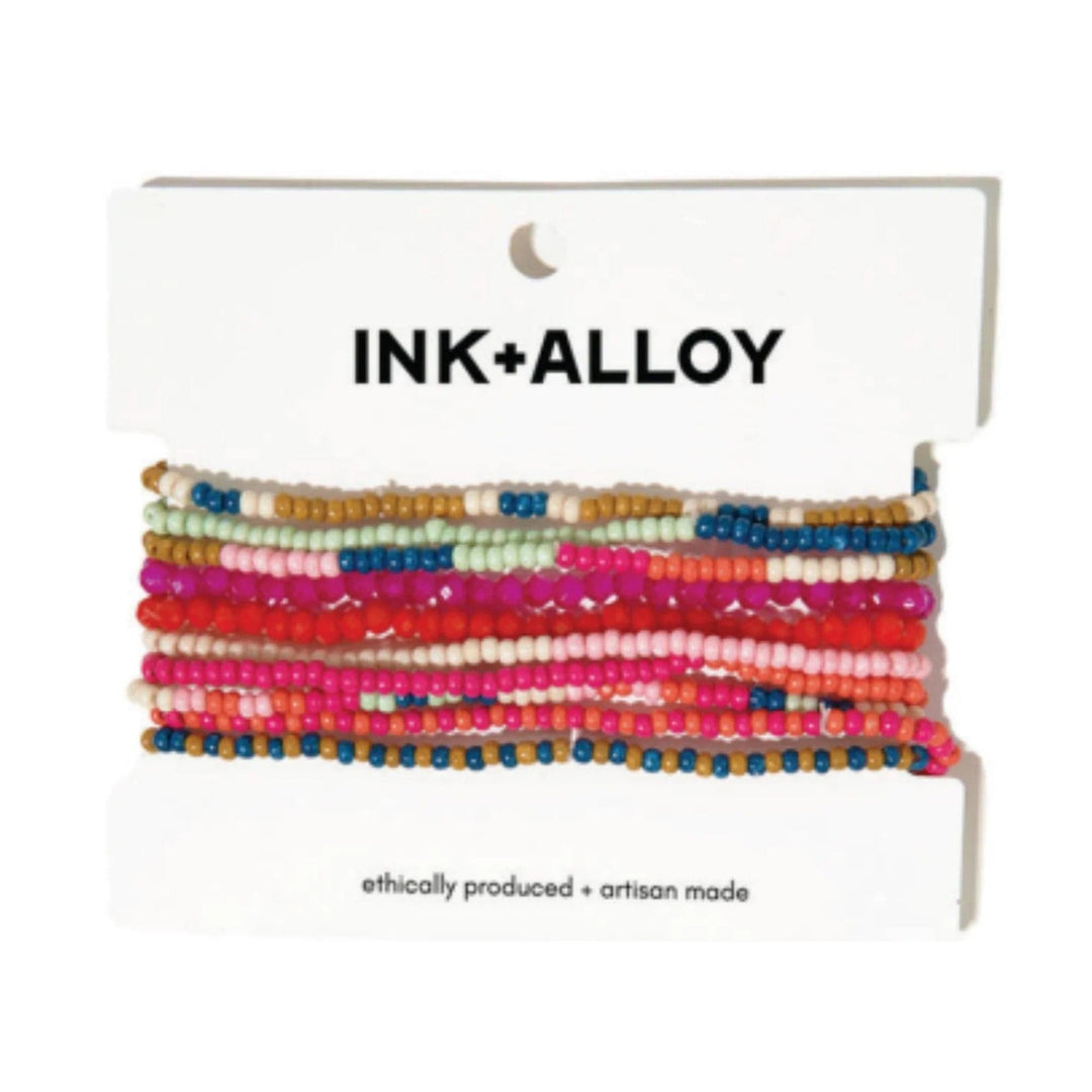 Ink + Alloy Bracelets Rainbow 10 Strand Stretch Bracelet
