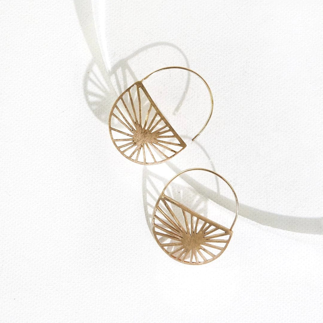 Ink + Alloy Earrings Brass Sunburst Earrings