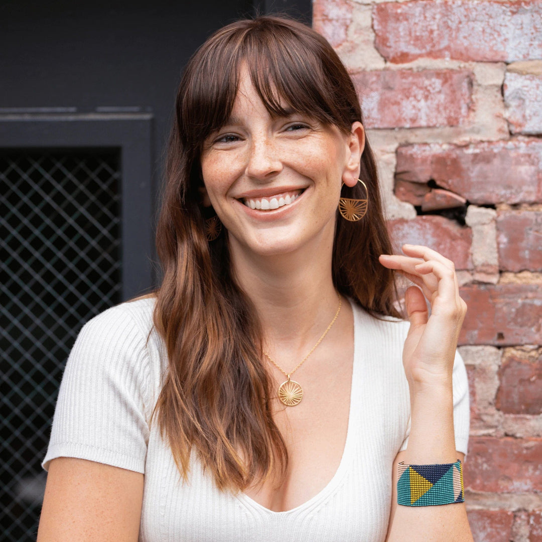 Ink + Alloy Earrings Brass Sunburst Earrings