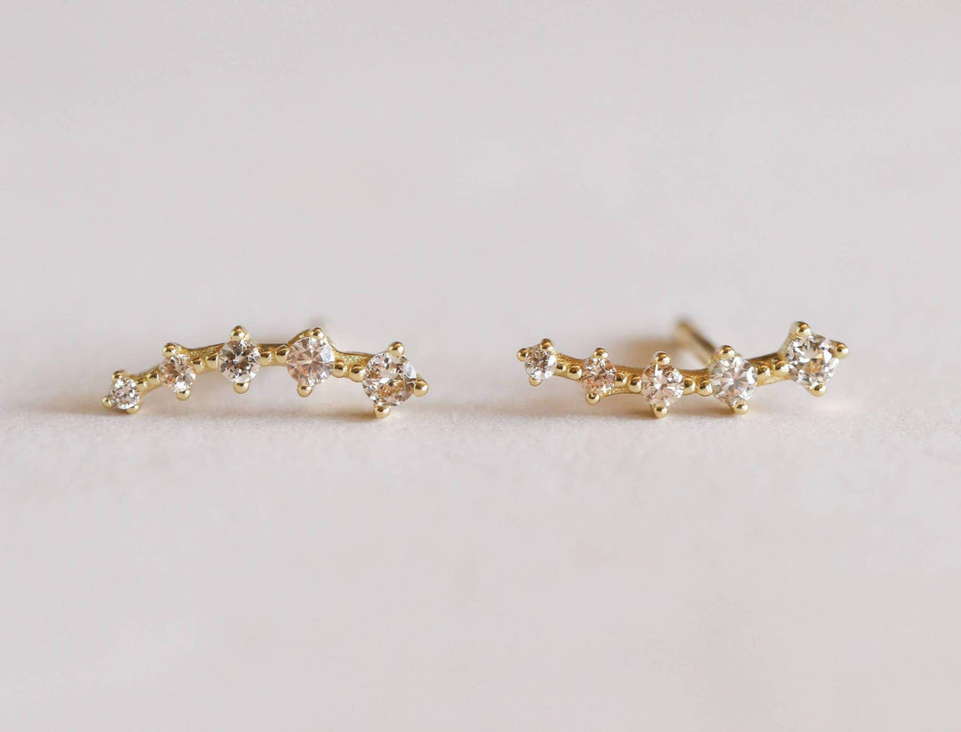 JaxKelly Earrings Champagne Crawlers