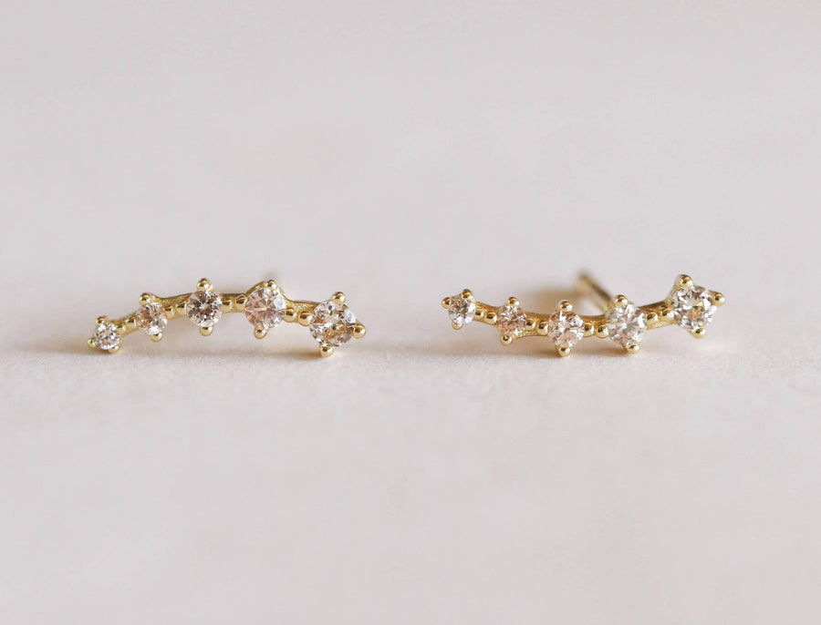 JaxKelly Earrings Champagne Crawlers