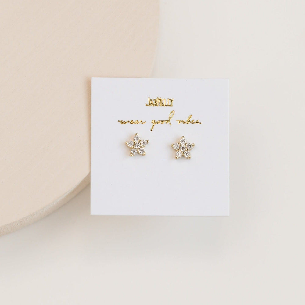 JaxKelly Earrings Pavé Stud - Flower