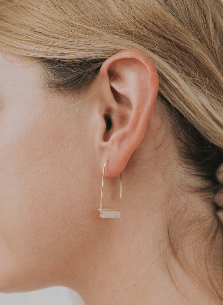 JaxKelly Earrings Rose Quartz Gemstone Drop Earrings