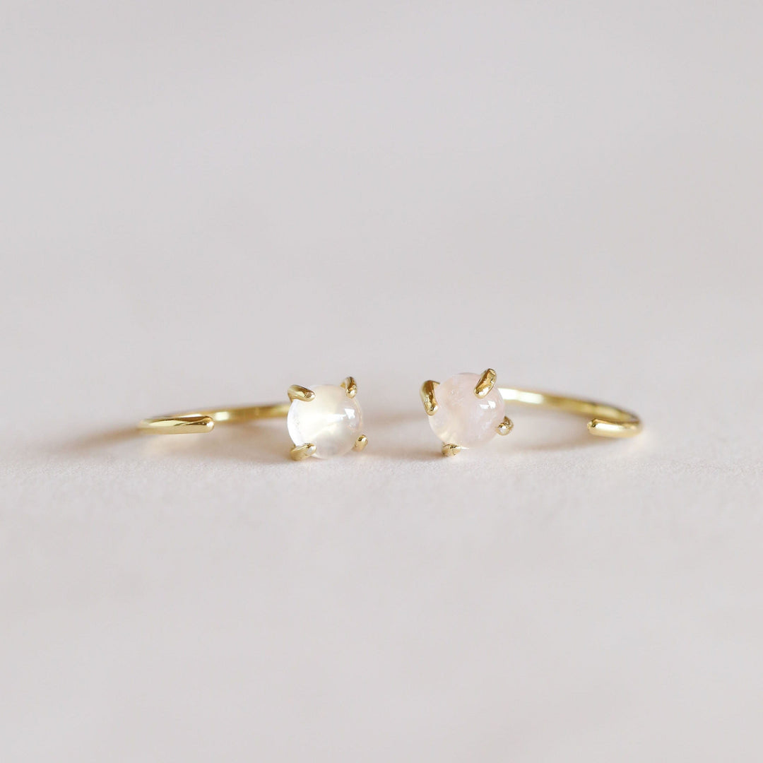 JaxKelly Earrings Rose Quartz Huggies