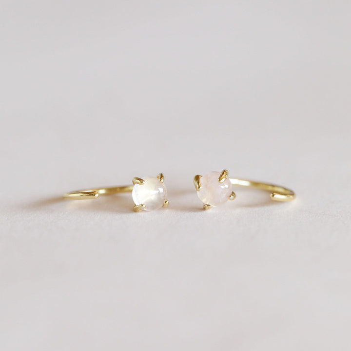 JaxKelly Earrings Rose Quartz Huggies