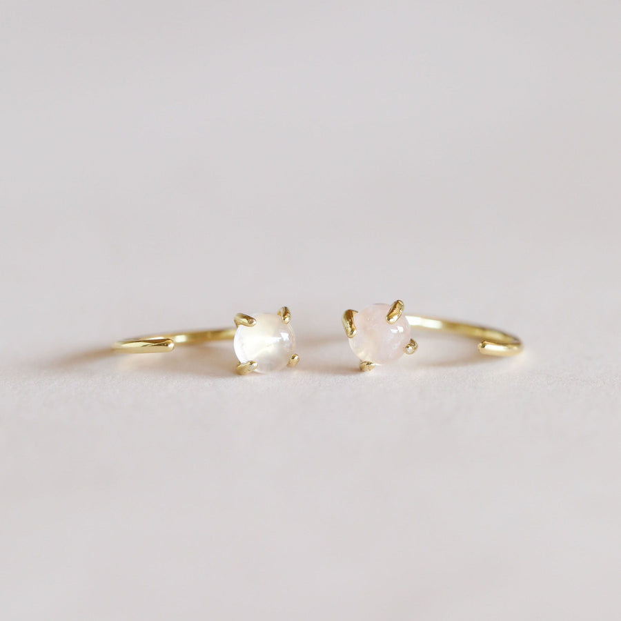 JaxKelly Earrings Rose Quartz Huggies