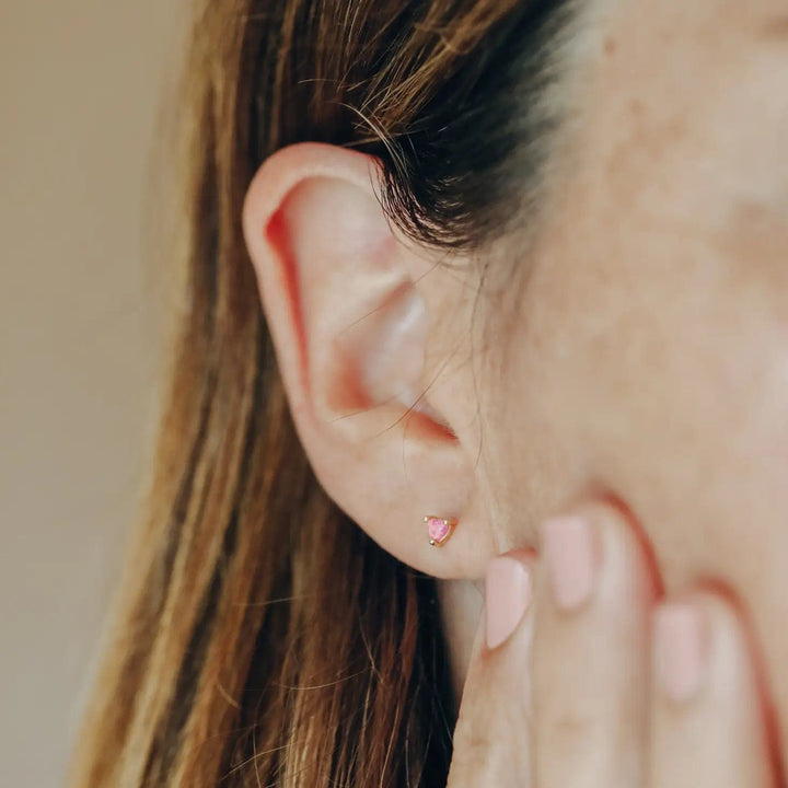 JaxKelly Earrings Tiny Opal Heart