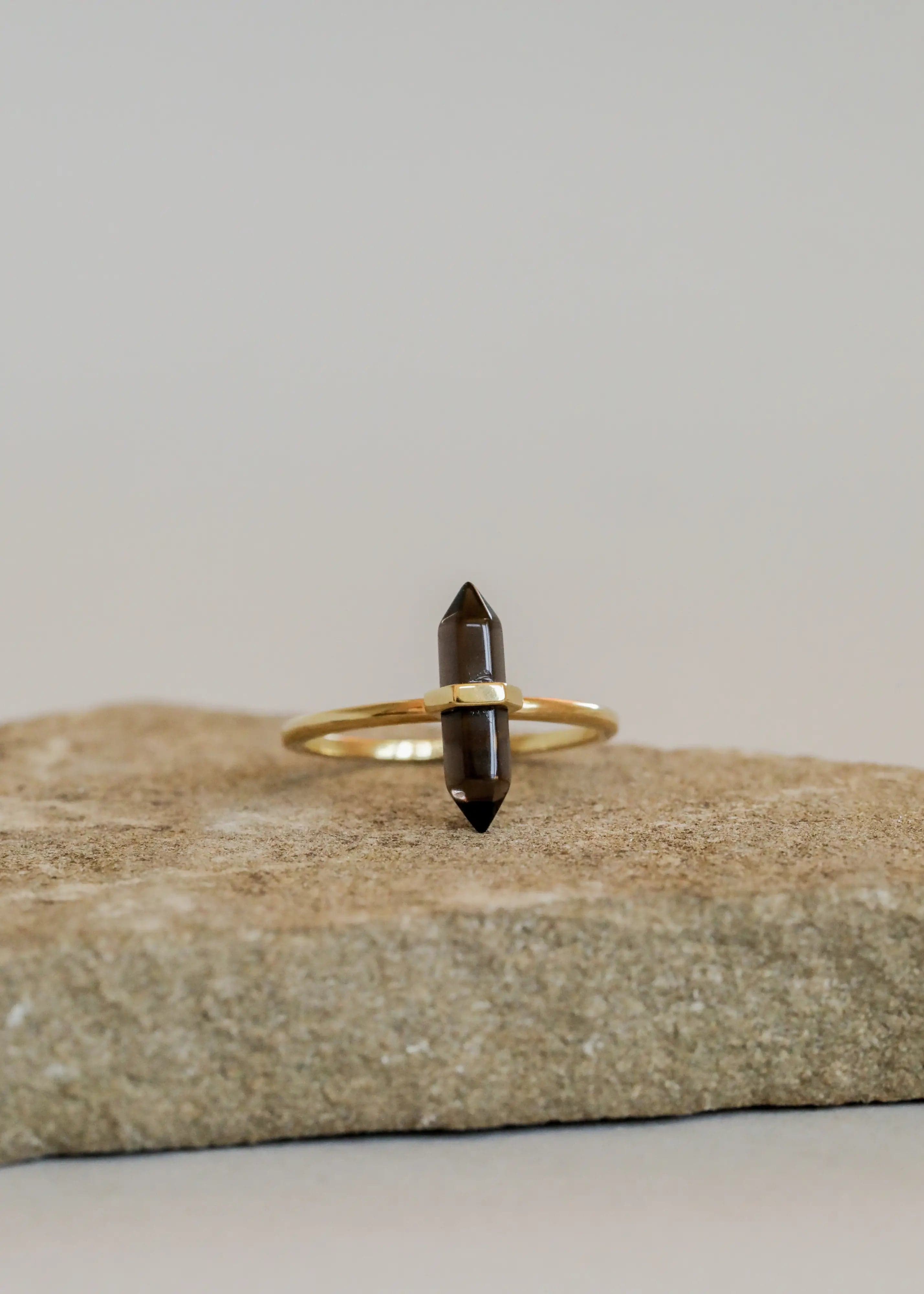 Ring - Smoky Quartz Point - Paper Luxe