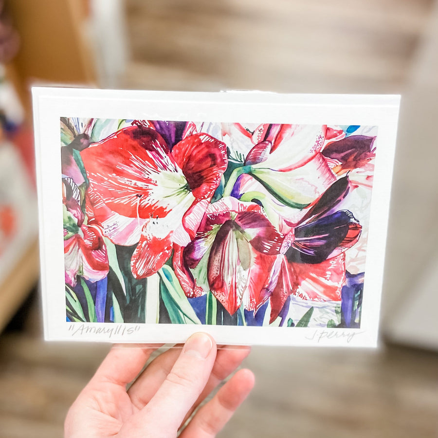 Judith Perry card Amaryllis Folded Single Card