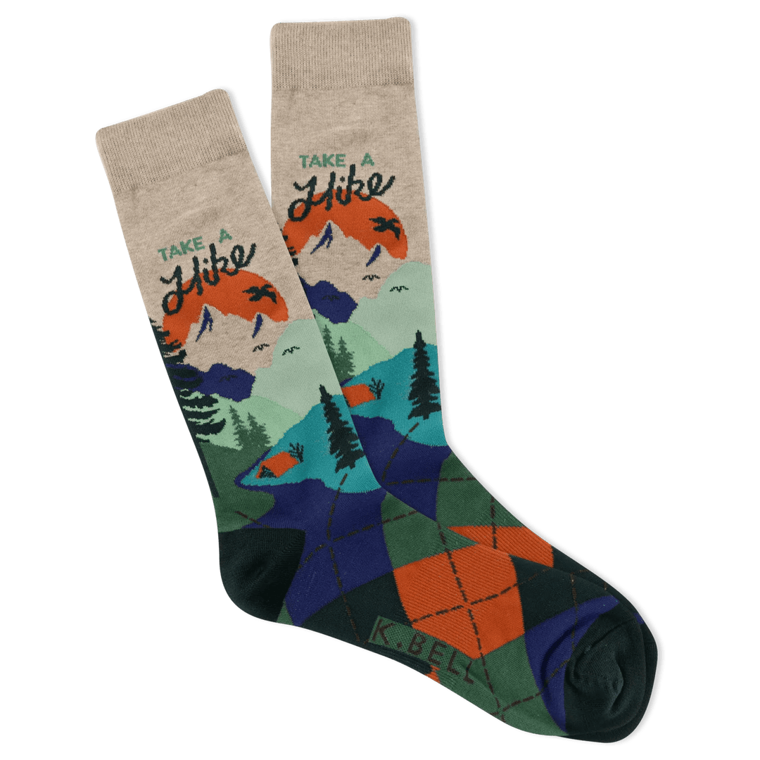 K. Bell Socks Men's Take a Hike Crew Socks