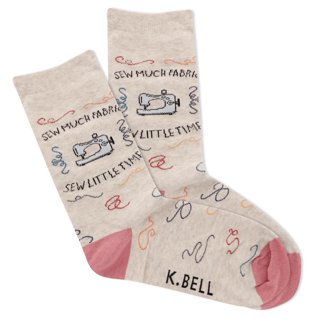 K. Bell Socks Women's Sew Much Fabric Crew Socks