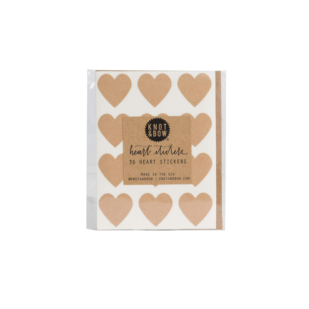 Knot & Bow Sticker Sheets Kraft Heart Stickers