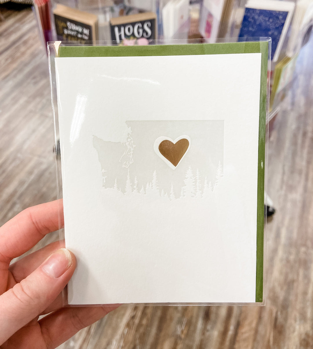 Lark Press Card WA Gold Heart Card