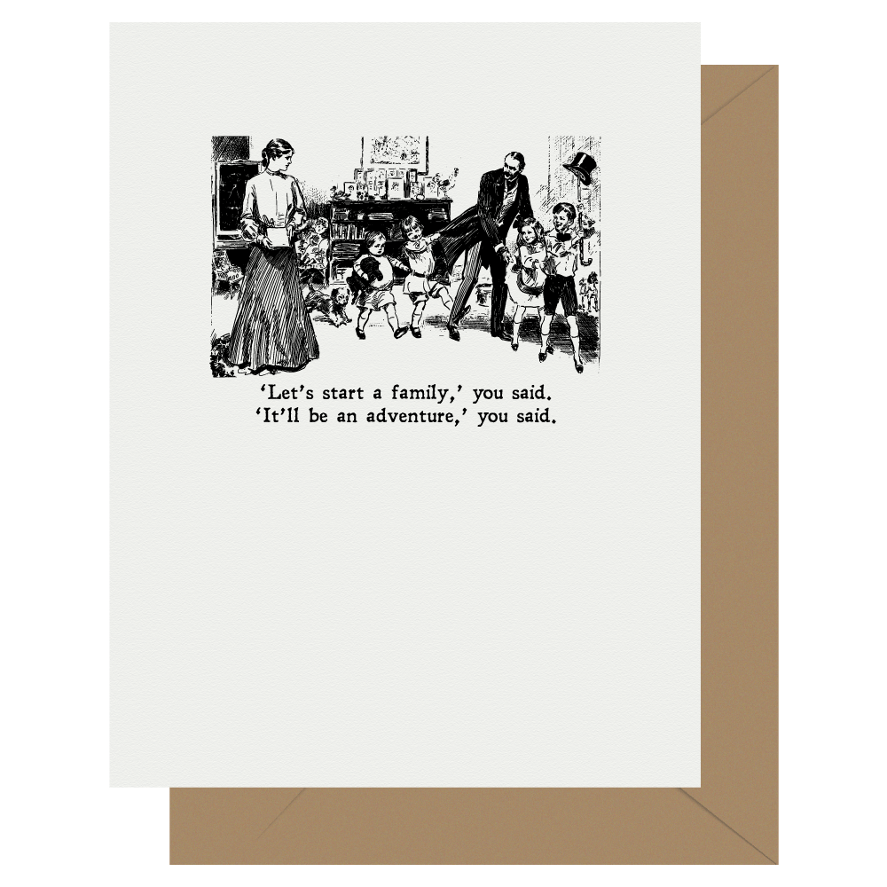 Letterpress Jess Card Let's Start A Family Card