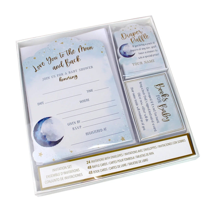 Lillian Rose Invitations "Love You... Moon" Baby Shower Invitation Set