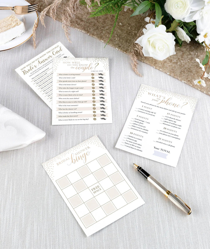 Lillian Rose Wedding Gold Confetti Bridal Shower Games