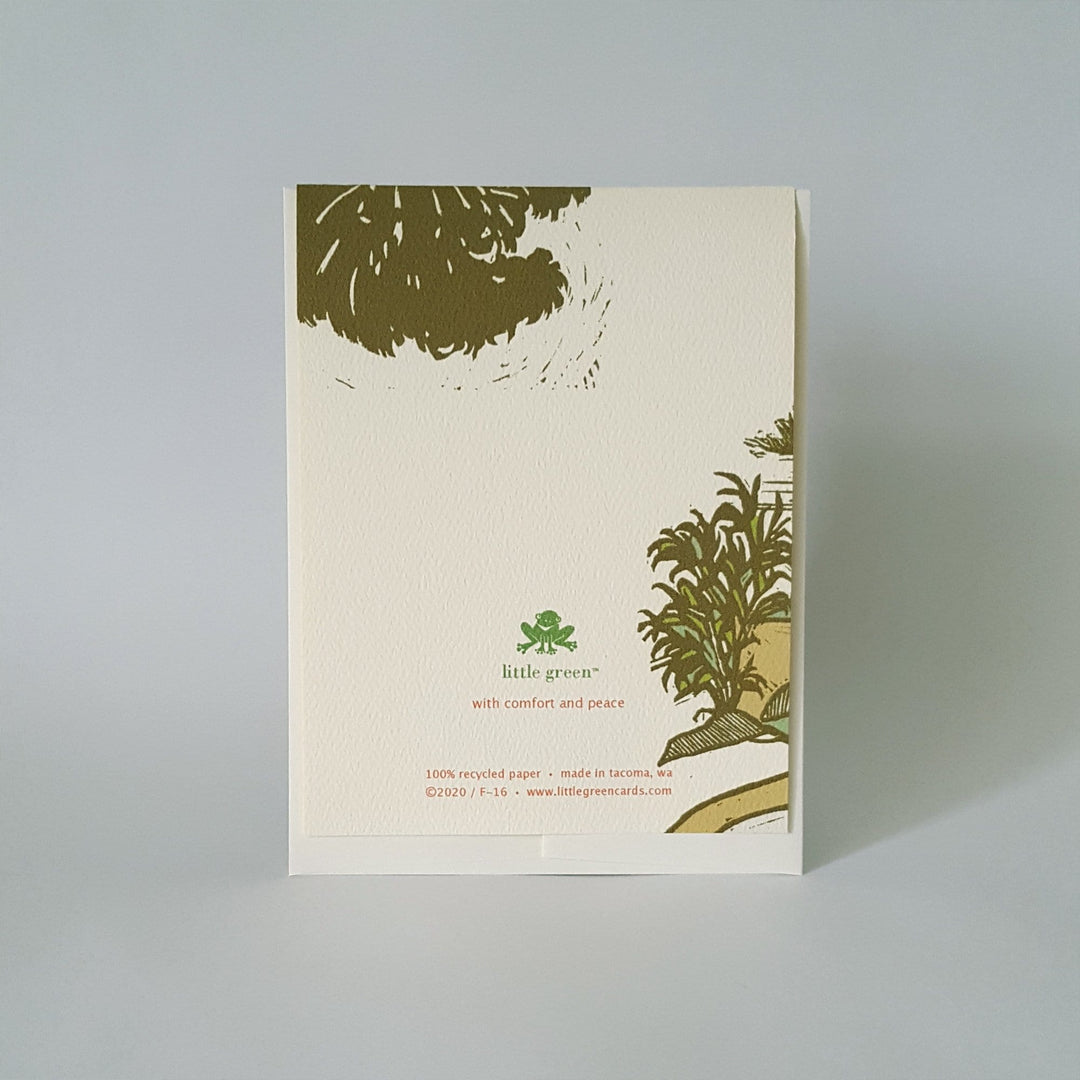Little Green Card With Comfort and Peace Sympathy Card