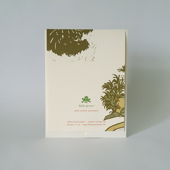 Little Green Card With Comfort and Peace Sympathy Card