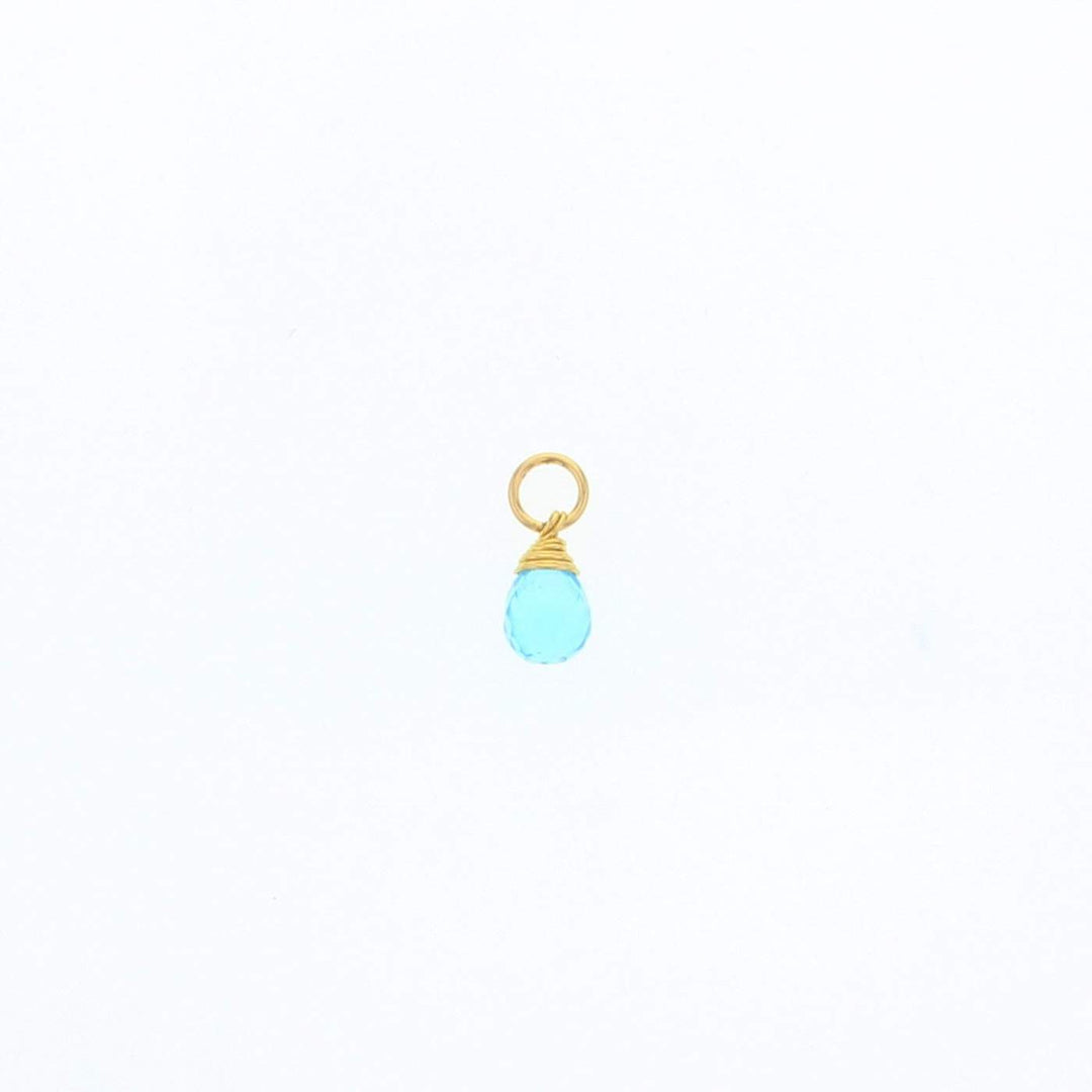 Lotus Jewelry Studio Charm December - Blue Topaz Quartz Gold Natural Birthstone Charms