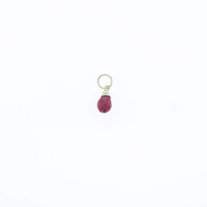 Lotus Jewelry Studio Charm July - Ruby Silver Natural Birthstone Charms