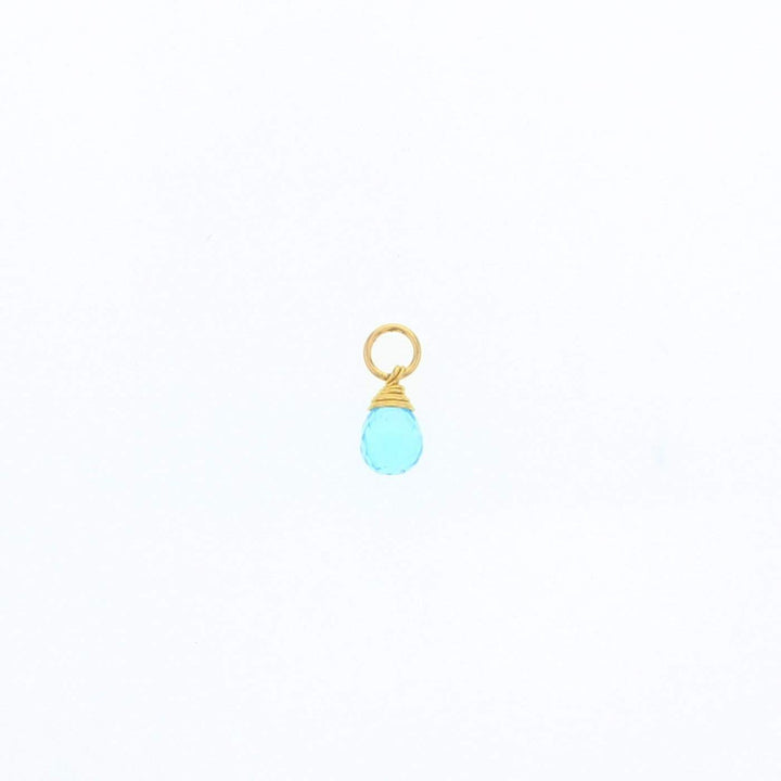 Lotus Jewelry Studio Charm March - Aquamarine Gold Natural Birthstone Charms