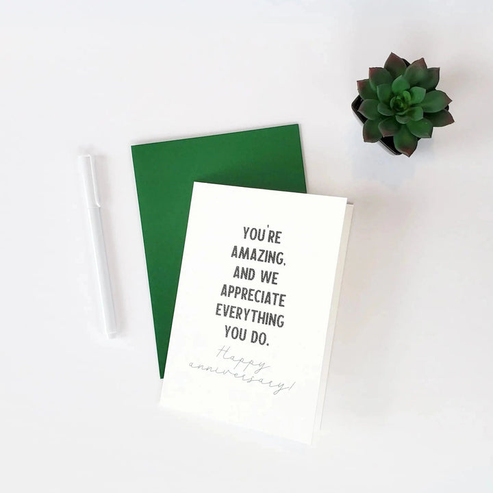 Lucky Dog Design Co Single Card We Appreciate You Work Anniversary Card