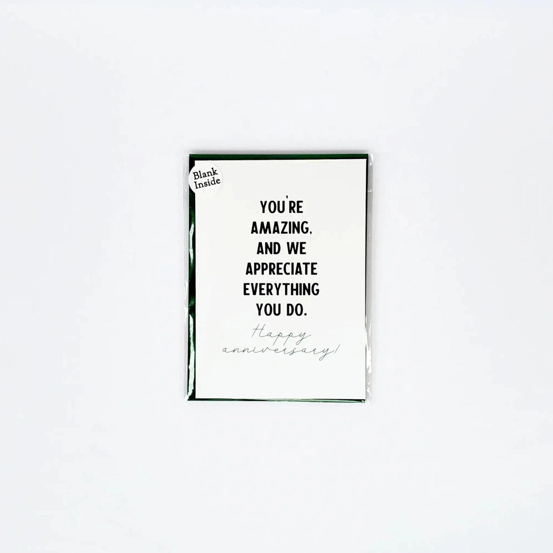 Lucky Dog Design Co Single Card We Appreciate You Work Anniversary Card