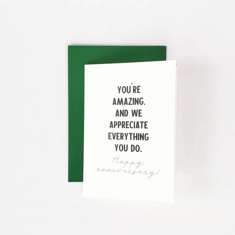 Lucky Dog Design Co Single Card We Appreciate You Work Anniversary Card
