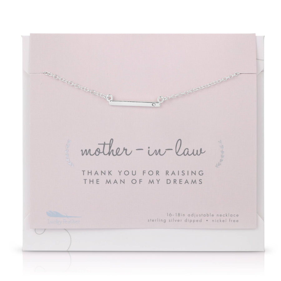 Lucky Feather Necklace Best Day Ever Necklace + Card/Env - Mother of Groom