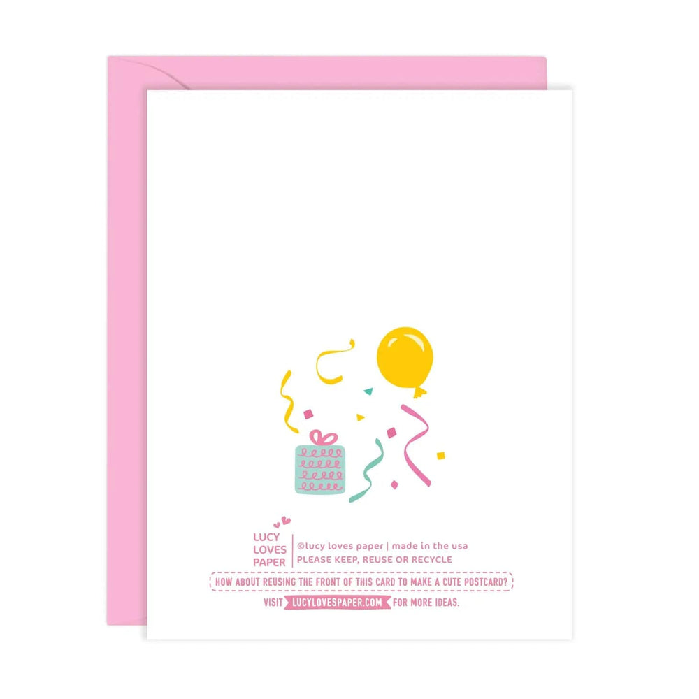 Lucy Loves Paper Card Balloon Lady Birthday Card