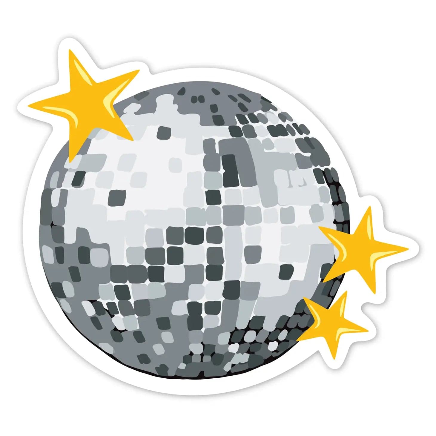 Disco Ball Sticker With Stars Vinyl Sticker