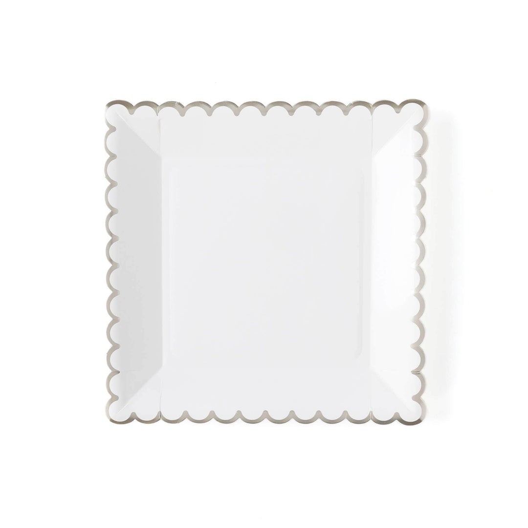 My Mind's Eye Plate Winter White 9" White Scalloped Plate