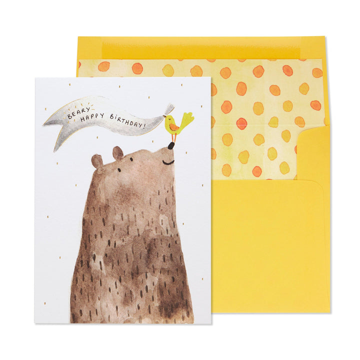 Niquea.D Card Bear with Banner Birthday Card