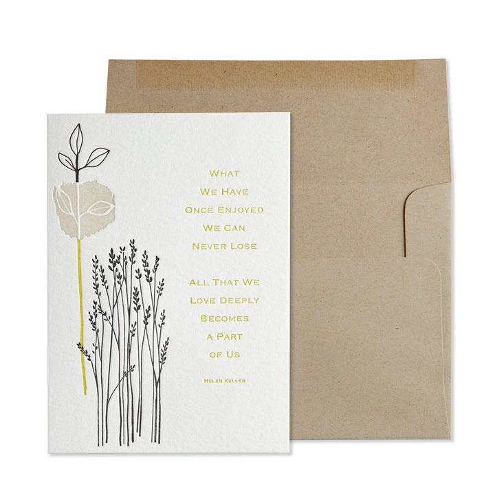 Niquea.D Card Hellen Keller Quote Sympathy Card
