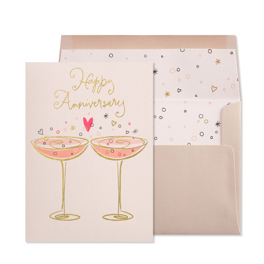 Niquea.D Card Two Champagne Glasses Anniversary Card