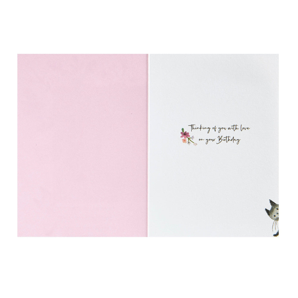 Niquea.D Card Vase with Flowers & Kitty Birthday Card