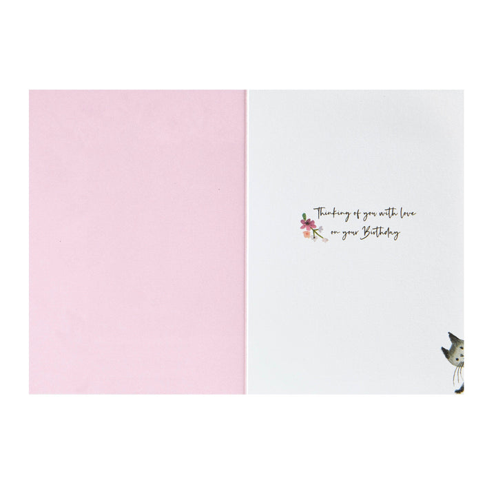 Niquea.D Card Vase with Flowers & Kitty Birthday Card