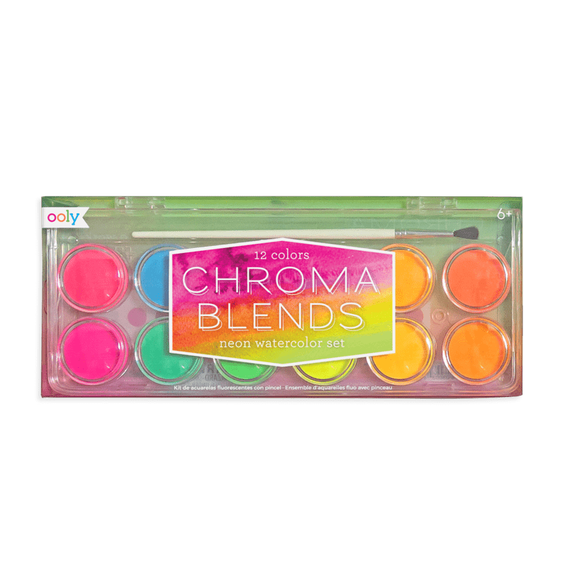 Ooly Chroma Blends Neon Watercolor Paint Set