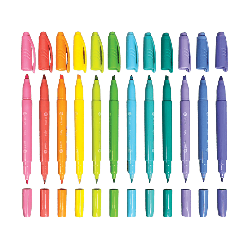 OOLY Pen and Pencils Pastel Hues Dual Tip Markers - Set of 12