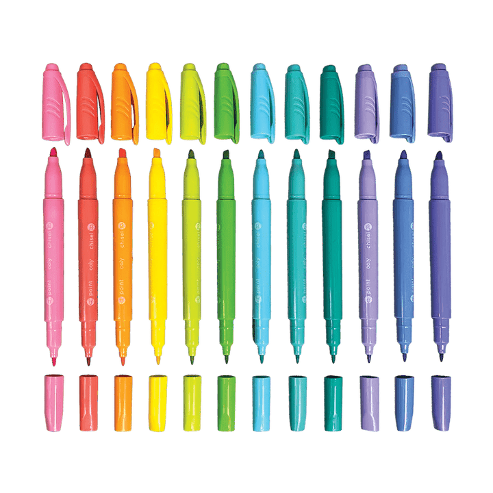 OOLY Pen and Pencils Pastel Hues Dual Tip Markers - Set of 12