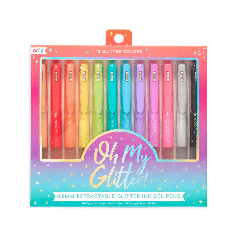 OOLY Pen Oh My Glitter! Retractable Gel Pens - Set of 12