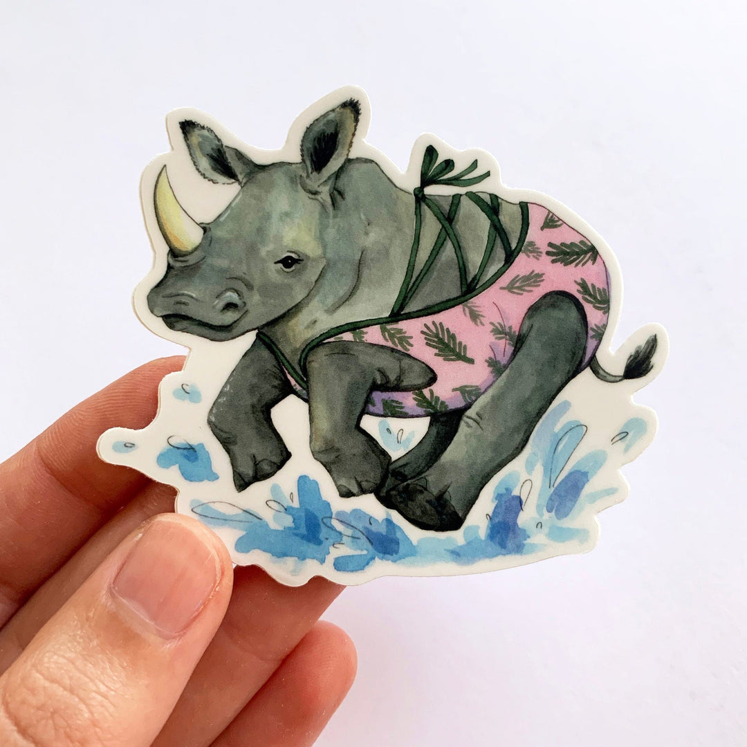 Paper Wilderness Sticker Swimsuit Rhino Sticker